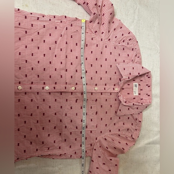 GAP Pink and White Striped Button Down Shirt - Picture 8 of 10